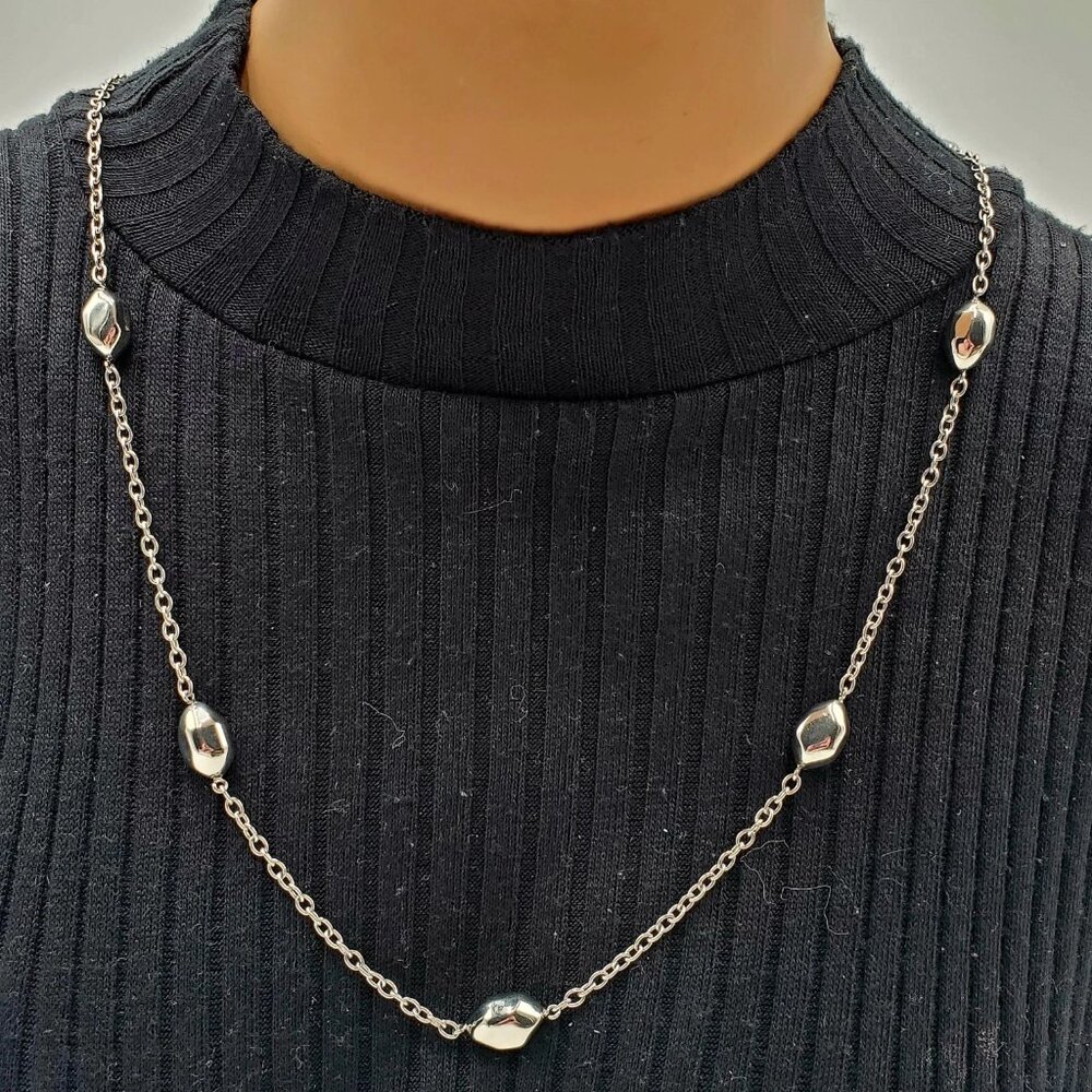 Silver Tone Beaded Necklace